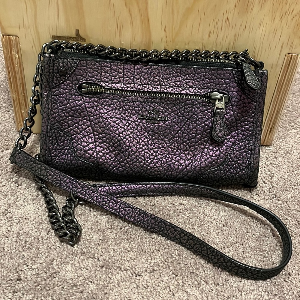 Purple metallic Coach bag